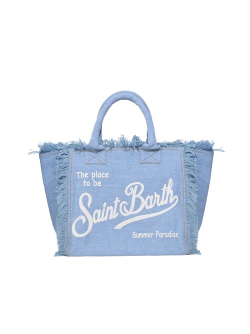 Borsa Vanity regular in denim di cotone lavaggio chiaro Mc2 Saint Barth | VANI00100426L